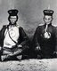 Mongolia: Damdin Sukhbaatar (left, 1893-1923) while serving in the army of the Mongolian Bogd Khan. Urga (Ulan Batyaar) 1916.